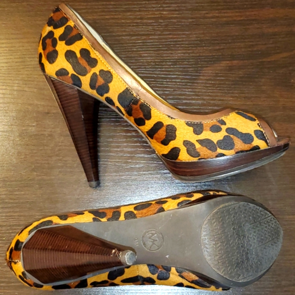 MICHAEL KORS PEEP TOE HEELS | SZ 9 - Picture 4 of 5